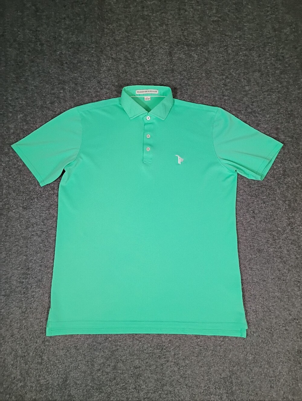Holderness & Bourne Golf Polo Shirt Mens L Mint Green Tailored Fit TF Logo.Pre